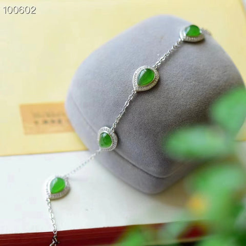 Gelang Bertatahkan Perak Hotan Jasper Baru Gelang Gaya Segar Sederhana Gaya Segar Ukuran 6 * 6mm Termasuk Pajak Pengiriman
