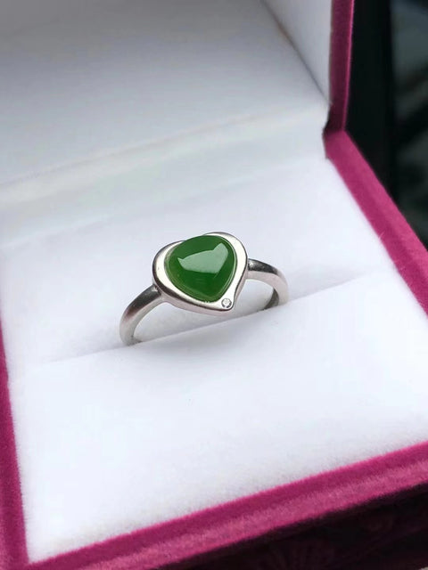 Cincin Hotan Jasper 925 Pengaturan Perak Desain Baru Desain Baru Giok Giok Unik Putih Modis dan Hangat Termasuk Pajak Pengiriman