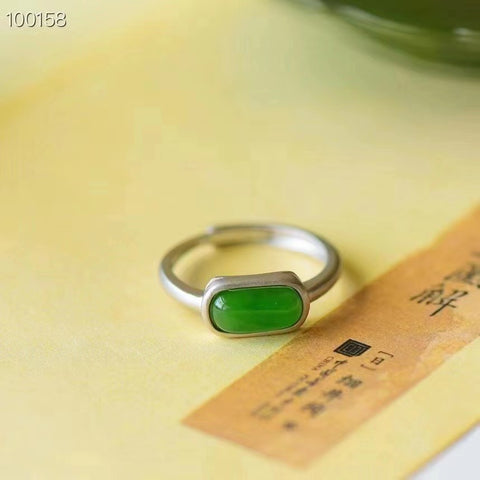 Set Cincin Hotan Jasper 925 Perak Ukuran 7 * 12mm Desain unik dengan pengerjaan emas sudah termasuk pajak pengiriman.