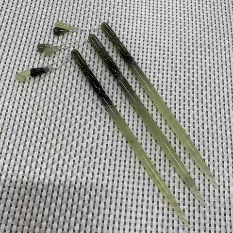 Jepit Rambut Giok Halus Ukuran Sederhana 180 * 9.5mm Sudah termasuk pajak pengiriman.