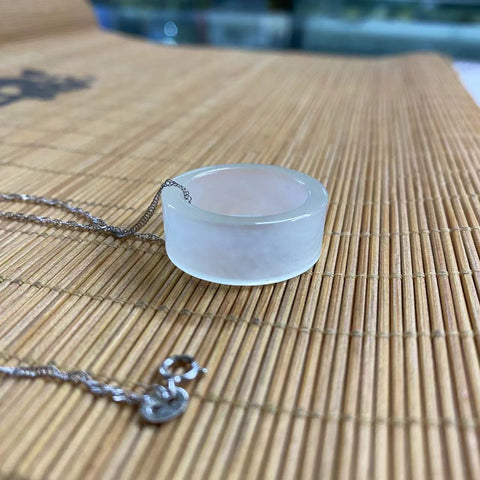 Circling Happiness: Liontin tulang selangka giok Cui yang indah, penuh keberuntungan, serbaguna, dapat digunakan sebagai liontin tulang selangka, cincin jari - 20,9 mm, 925 aksesori perak Sudah termasuk pajak pengiriman No. 202309031154