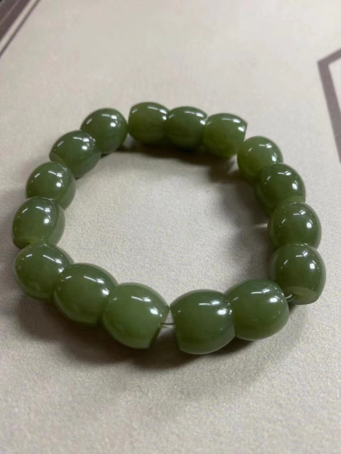 Gelang giok Hetian yang indah, giok halus, hangat dan halus, ukuran: 12✖️11mm Termasuk pajak pengiriman