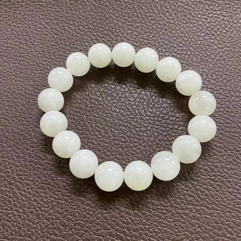 Gelang giok Hetian, putih kelas satu, struktur mikro, tidak hitam, tidak retak, ukuran: 12mm sudah termasuk pajak pengiriman