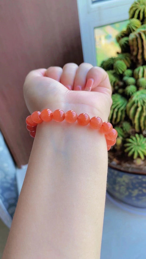 Gelang Nan Hong alami dengan kepala penuh air, ukuran merah kesemek yang indah 0.9mm sudah termasuk pajak pengiriman.