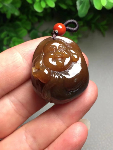Bahan Gula Merah Giok Hetian Giok halus dan hangat Ukuran 32 * 27,5 * 17,6 mm Termasuk ongkos kirim dan pajak