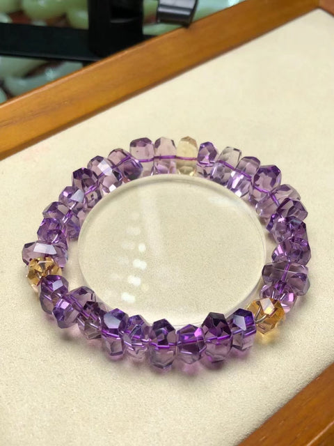 Gelang Ukiran Batu Permata Batu Kecubung Alami Berukir Merasa Gelang Wanita Premium Gelang Wanita Super Indah Kristal Tembus Warna Intens Ukuran 12 * 7mm Termasuk Pajak Pengiriman.