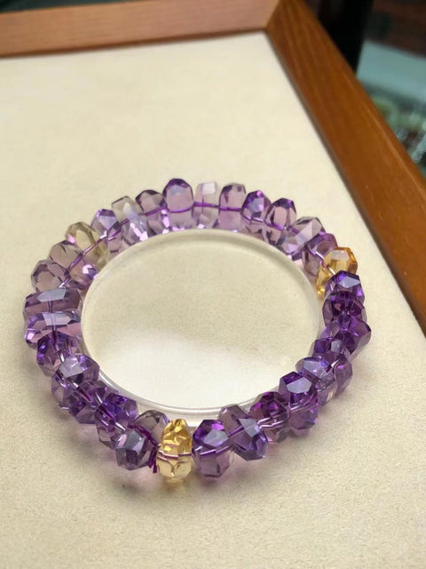 Gelang Ukiran Batu Permata Batu Kecubung Alami Berukir Merasa Gelang Wanita Premium Gelang Wanita Super Indah Kristal Tembus Warna Intens Ukuran 12 * 7mm Termasuk Pajak Pengiriman.
