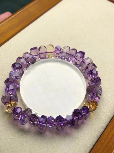 Gelang Ukiran Batu Permata Batu Kecubung Alami Berukir Merasa Gelang Wanita Premium Gelang Wanita Super Indah Kristal Tembus Warna Intens Ukuran 12 * 7mm Termasuk Pajak Pengiriman.