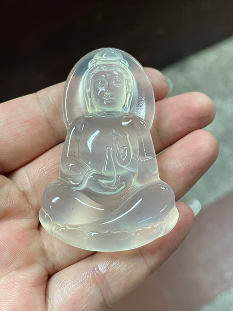 Liontin Giok Guanyin Halus Berukuran 62-39-10mm Giok bersih, halus dan hangat Termasuk ongkos kirim dan pajak.