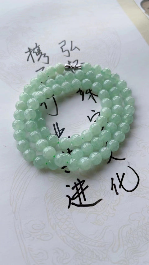 Kalung Jadeite Alami Bahan lubang tua bagian bawah kepala air hangat halus ukuran penuh 0,8 Termasuk pajak pengiriman