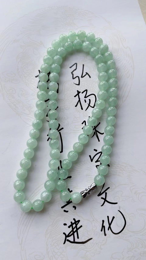 Kalung Jadeite Alami Bahan lubang tua bagian bawah kepala air hangat halus ukuran penuh 0,8 Termasuk pajak pengiriman