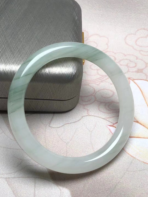 Gelang Strip Kecantikan Gelang Giok Tianshan Alami Warna Giok Giok Bunga Terapung Giok Pola Giok Hangat Ukuran Spiritual 60mm Giok secara alami terjadi Pola Acak Termasuk Pajak Pengiriman