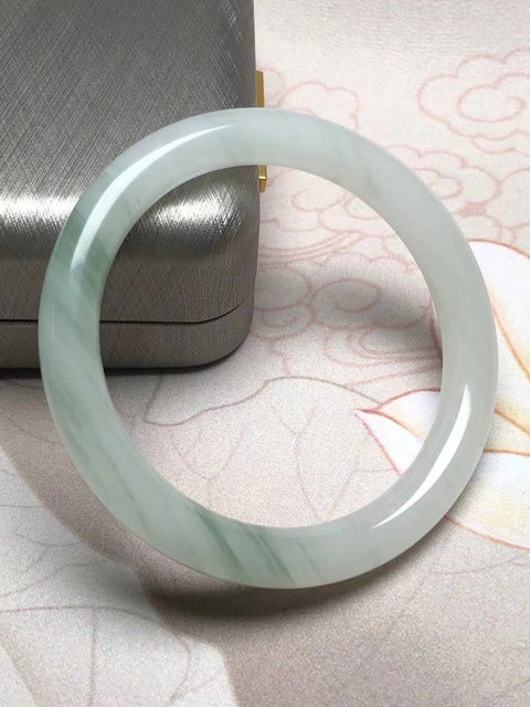 Gelang Strip Kecantikan Gelang Giok Tianshan Alami Warna Giok Giok Bunga Terapung Giok Pola Giok Hangat Ukuran Spiritual 60mm Giok secara alami terjadi Pola Acak Termasuk Pajak Pengiriman