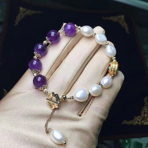 Diameter Gelang Kecubung Mutiara Alami Diameter 10mm Sudah Termasuk Pajak Pengiriman