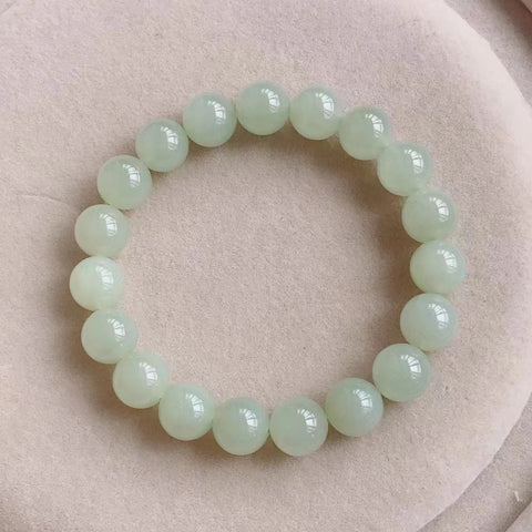 Giok Hetian Jade Bening Senar Pelaut yang bersih, halus dan berminyak Ukuran 10mm Pengiriman dan pajak sudah termasuk.