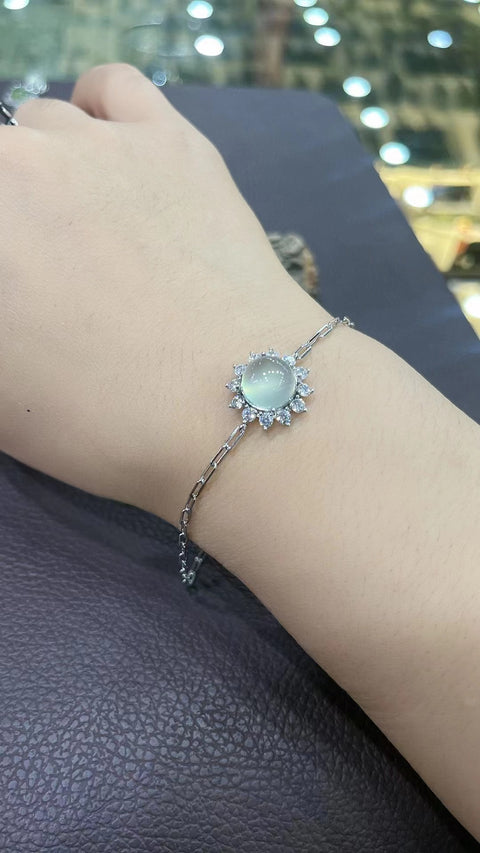 Cuyu high ice egg face set dalam 925 perak Ukuran 8mm Termasuk pajak pengiriman