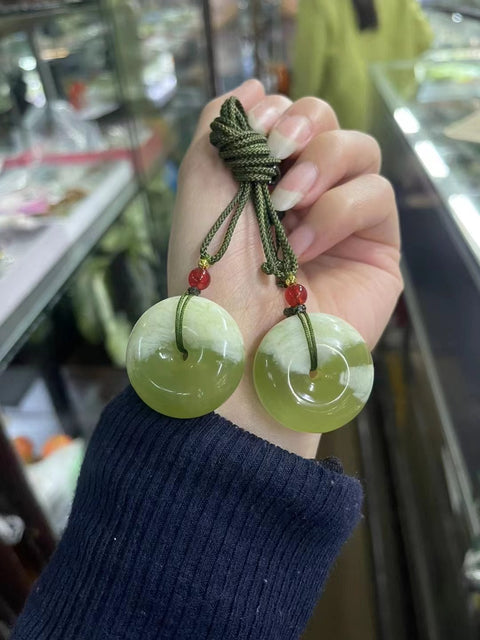 Giok Giok Alami Ping An Gesper Ukuran 3cm Gaya Unik Giok Bersih Sudah termasuk pajak pengiriman