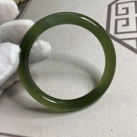 Gelang Gelang Garis Kecantikan Hijau Penuh Giok Cui Giok Alami Ukuran 53-55mm Giok terjadi secara alami Pola acak Termasuk ongkos kirim dan pajak