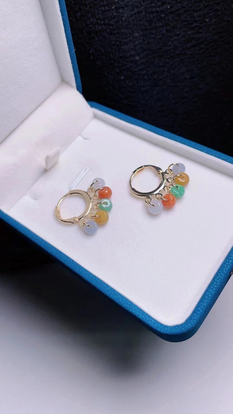 Anting Giok Alami Bahan Batu Giok Tua yang Halus dan Hangat 925 Perak Sudah termasuk pajak pengiriman