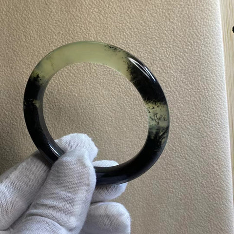 Lukisan Lanskap Giok Cui Fine Cui Lukisan Tinta Strip Kecantikan dalam Lukisan Ukuran 50-52mm Giok terjadi secara alami Pola acak Termasuk pengiriman dan pajak