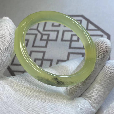 Gelang Percikan Tinta Air Tinta Giok Cui Giok Madu Ukuran 54-56mm Lebar 10mm Giok terjadi secara alami Pola acak Termasuk pajak pengiriman.