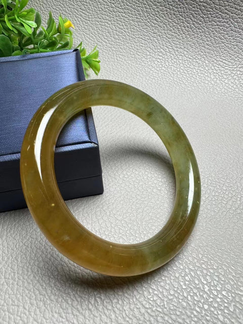 Gelang Giok Bunga Giok Cui Alami Gelang Giok Warna Alami Giok halus dan hangat Ukuran 57.3 * 11.8mm Termasuk ongkos kirim dan pajak