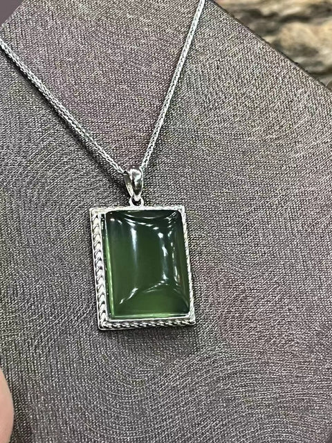 Kalung Tatahan Perak Gula Kuba Ukuran 15 * 20mm Sudah termasuk pajak pengiriman.