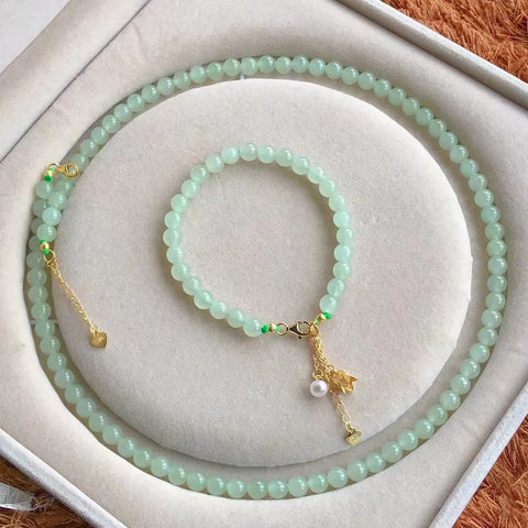 Batu Giok Hetian Alami Bening Air Jernih Bahan Dasar Es Warna Indah Batu Giok Halus dan Hangat Ukuran 6mm 108 Potongan Buatan Tangan dalam 925 Warna Perak Pengiriman dan Pajak Sudah Termasuk