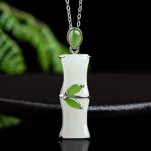 Hetian Jade + Jasper 925 Silver Setting Ukuran 7 * 27mm Sudah Termasuk Pajak Pengiriman
