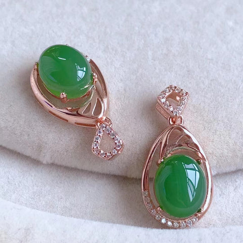 Kalung Jasper dengan warna perak 925 Ukuran 8 * 10mm Termasuk pajak pengiriman.