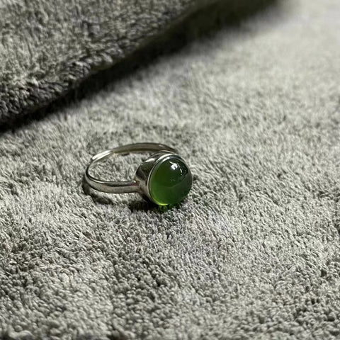Bahan giok halus 180 dengan bezel yang dapat disesuaikan, terbuat dari perak 925, ukuran 10mm, sudah termasuk pajak pengiriman.