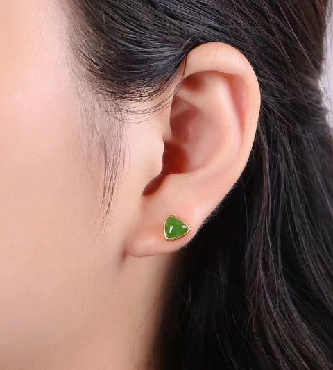Anting Kancing Jasper Gaya Klasik Anting Kancing Jasper Emas Buram Perak Antik Ukuran 7mm Termasuk Pajak Pengiriman