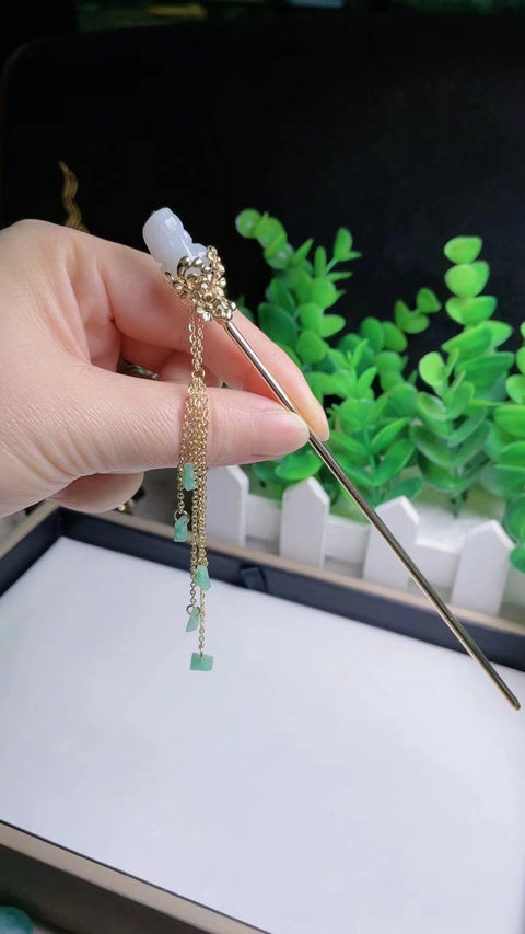 Jepit Rambut Jadeite Alami, Bahan Pit Tua, Bagian Bawah Halus dan Hangat, Kepala Penuh, Sudah Termasuk Ongkos Kirim dan Pajak.