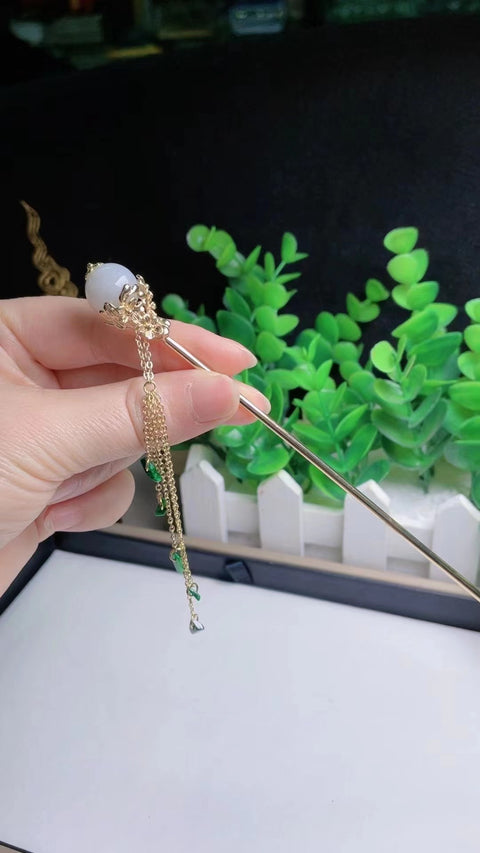 Jepit Rambut Jadeite Alami, Bahan Pit Tua, Bagian Bawah Halus dan Hangat, Kepala Penuh, Sudah Termasuk Ongkos Kirim dan Pajak.