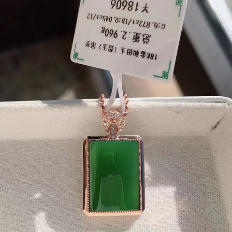Plakat Perdamaian Jasper, pengaturan emas mawar 18 karat, gaya sederhana, bahan lubang tua, ukuran 12 * 16mm, termasuk ongkos kirim dan pajak.