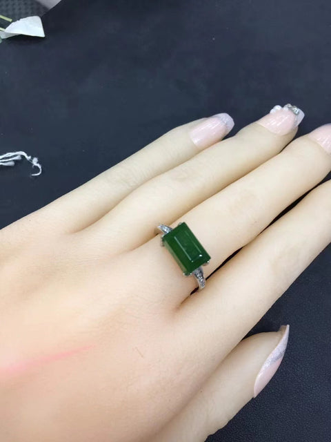 Set Cincin Jasper Alami dari 925 Perak Ukuran 10 * 6mm Sudah termasuk pajak pengiriman.