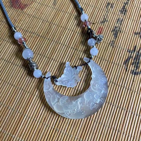 Rantai Sweater Giok Alami Ukuran 45.8 * 14.8mm Sudah termasuk pajak pengiriman.