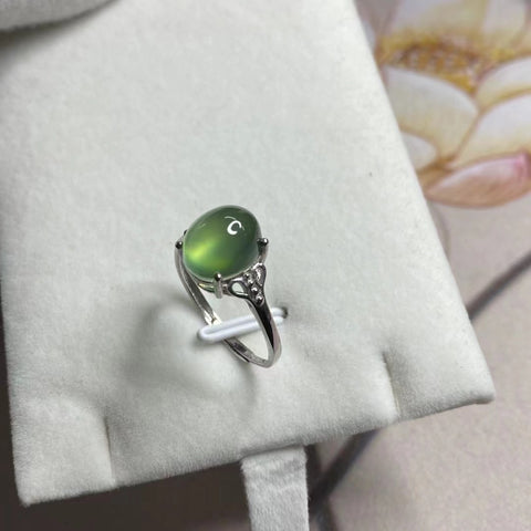 Cincin wanita dari perak 925 dengan bezel yang dapat disesuaikan ukurannya 8 * 10mm termasuk ongkos kirim dan pajak.