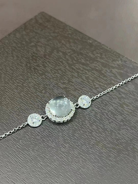 Gelang Giok Busa Air 925 Tatahan Perak Ukuran 10mm Giok bersih dan halus serta hangat Sudah termasuk pajak pengiriman.