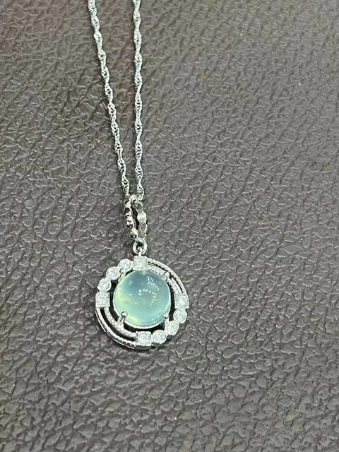 Kalung Es Biru Beku dengan Gaya 925 Perak Ukuran 10mm Sudah termasuk pajak pengiriman