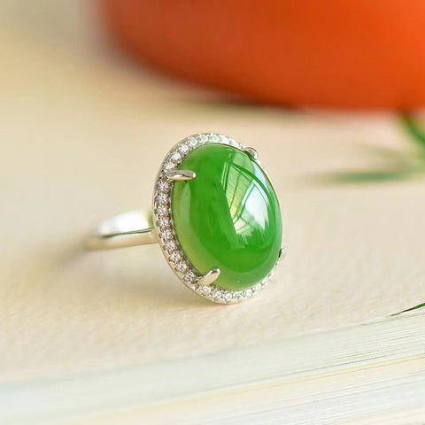 Set Kalung + Anting + Cincin + Gelang Natural Hetian Jade Jasper Deluxe Set Kalung + Anting + Gelang Gaya-gayanya sangat indah dan cantik untuk dikenakan, dan jumlahnya terbatas.