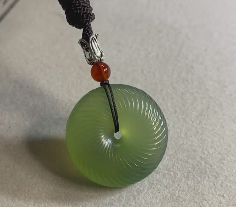 Keberuntungan Setiap Saat: Liontin Bahan Giok Halus 180 - Gesper Spiral, Keberuntungan, Kedamaian dan Kebahagiaan, Ukuran: 27.3✖️8.7mm Sudah Termasuk Pajak Pengiriman