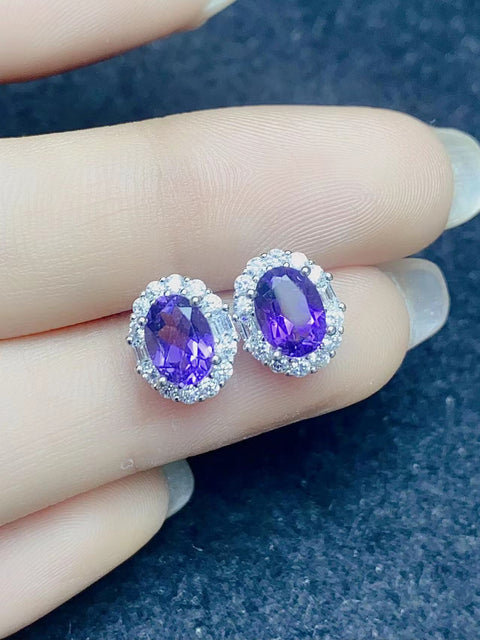 Set Anting Kecubung dengan Gaya Perak S925 Sederhana dan Halus Termasuk Ongkos Kirim dan Pajak