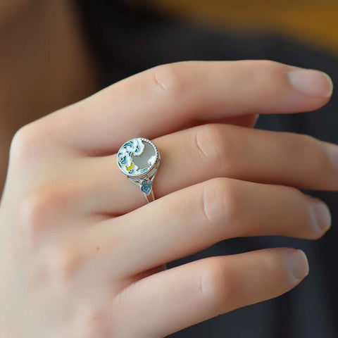 Cincin Giok Hetian Hetian Perak 925 Sterling Ukuran 11 * 11mm👉Giok dengan gaya baru dan unik yang hangat dan halus serta menarik untuk dikenakan.