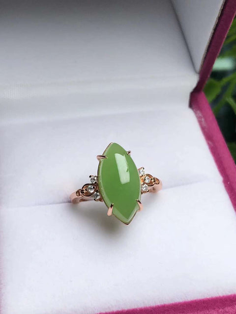Bahan Hotan Jasper Jasper Old Pit 『Cincin Mata Apel dan Kuda』🍏🍏Batu Giok Berwarna 925 Tatahan Perak Mulut Terbuka Ukuran: 16,5 x 8mm Sudah Termasuk Pajak Pengiriman