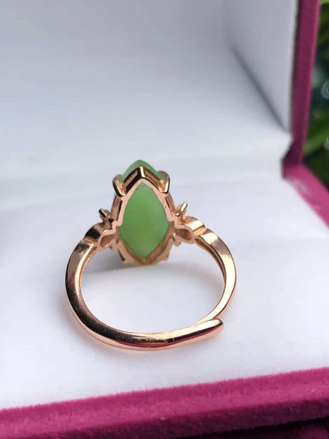 Bahan Hotan Jasper Jasper Old Pit 『Cincin Mata Apel dan Kuda』🍏🍏Batu Giok Berwarna 925 Tatahan Perak Mulut Terbuka Ukuran: 16,5 x 8mm Sudah Termasuk Pajak Pengiriman