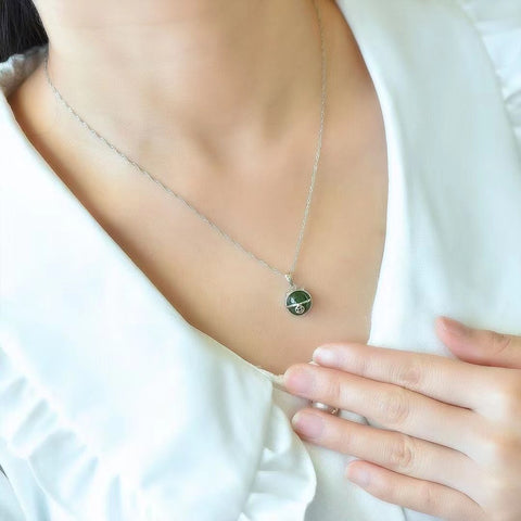Kalung Kucing Keberuntungan Hotan Jade Jasper 925 Pengaturan Perak Ukuran 10 * 10mm Termasuk Pajak Pengiriman