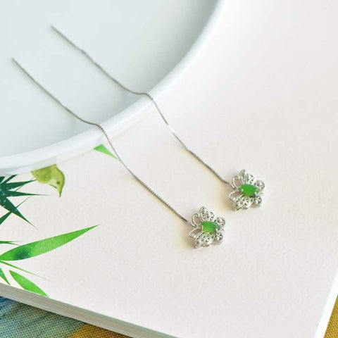 925🦄🦄 Perak dengan Kupu-Kupu Mata Kuda Hotan Jasper🦋 Set Liontin + Anting + Gelang Sudah Termasuk Pajak Pengiriman