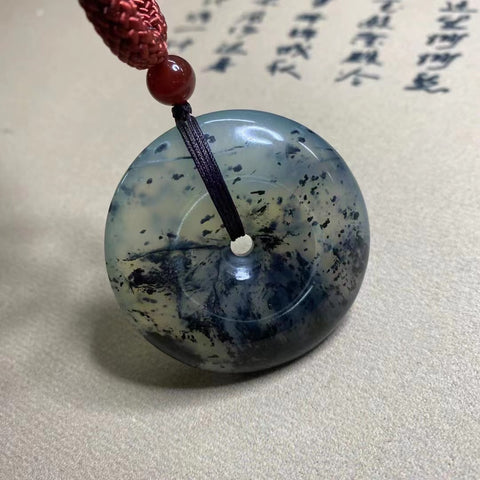 Gesper Perdamaian Tinta Giok Cui Giok Alami Ukuran 49 * 19mm Termasuk pajak pengiriman.