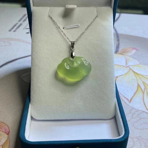 Kalung Giok Alami dari Perak 925 Ukuran 26 * 18mm Termasuk Ongkos Kirim & Pajak